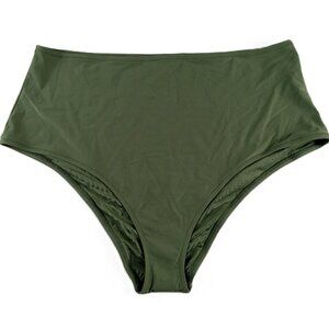 Aerie High Waisted Cheeky Bikini Bottom Women's Size XXL Olive Green Swimsuit